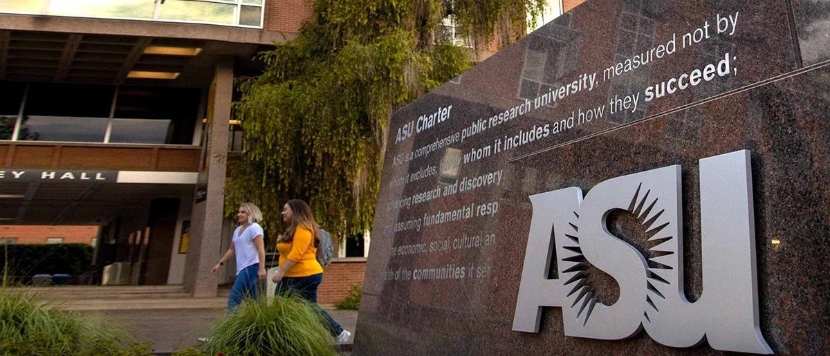 ASU charter sign on campus