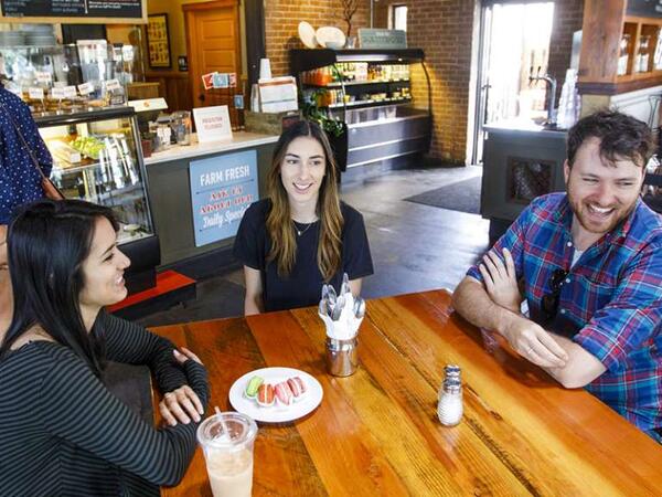 students dining