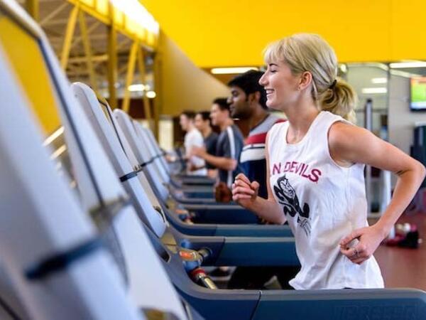 Students on a treadmill